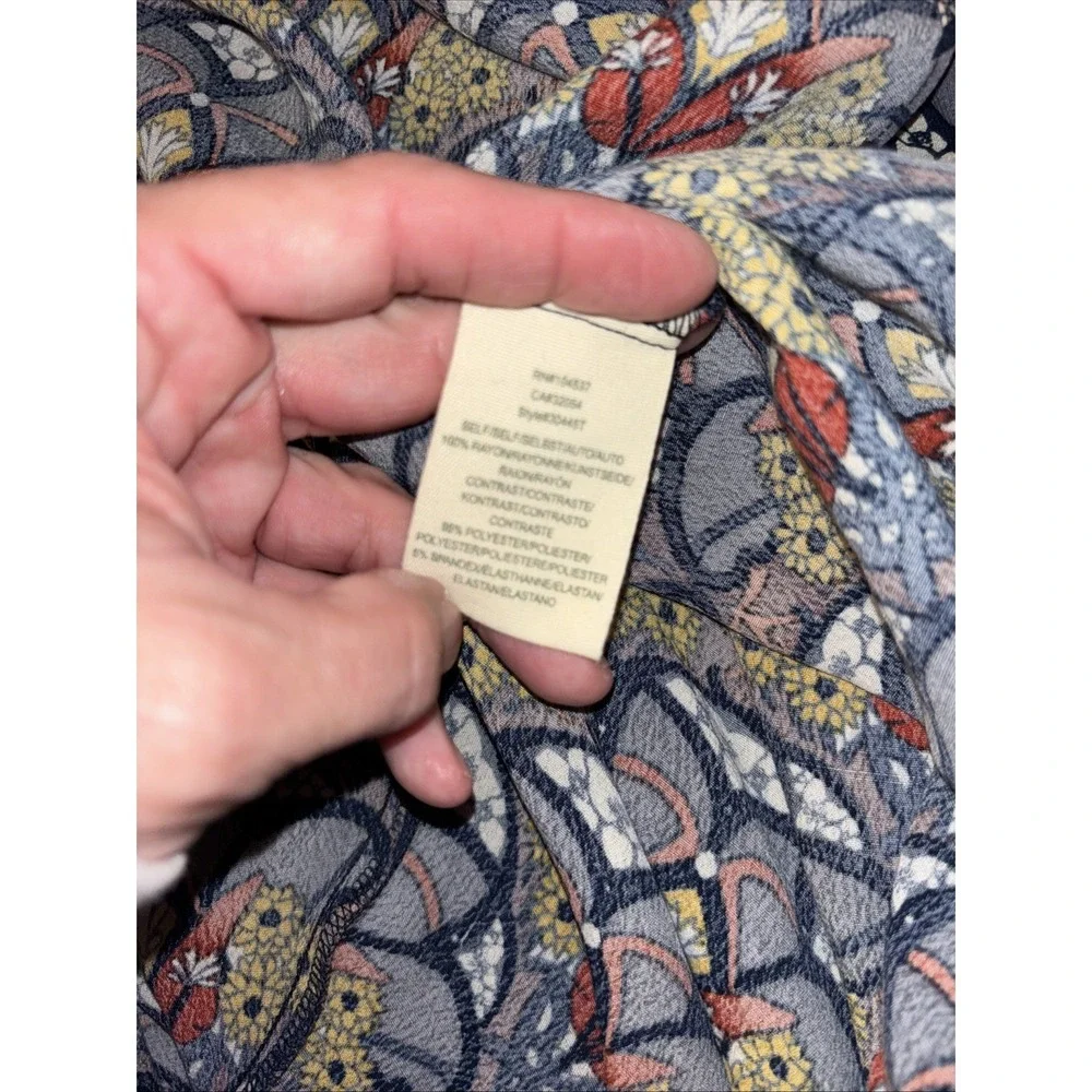 TINY Anthropologie Sophie Dress Sz L Navy Sweater Bodice Rayon Skirt Midi / Maxi - Picture 13 of 16
